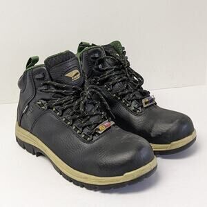 Avenger Breaker Safety Toe Work Boots, Black Leather, Men's 8 M
